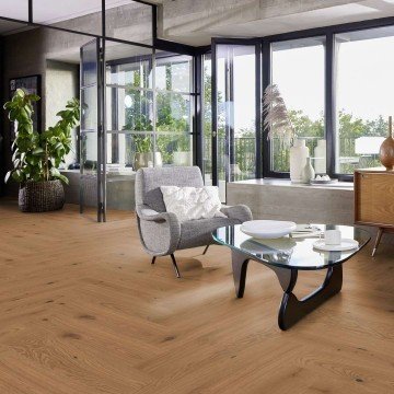 Parketlentės BOEN Herringbone Click Ąžuolas Honey Vivo Live Natural šukuotas