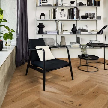 Hardwood Flooring BOEN Herringbone Click Oak Vivo Live Natural brushed