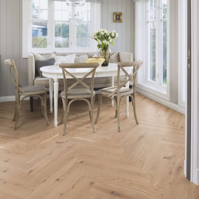 Parketlentės BOEN Herringbone Click Ąžuolas Vivo Live Pure brushed