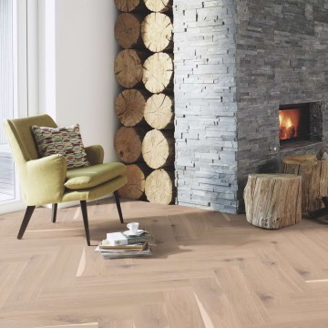 Hardwood Flooring BOEN Herringbone Click Oak Balintas Vivo Live Natural brushed