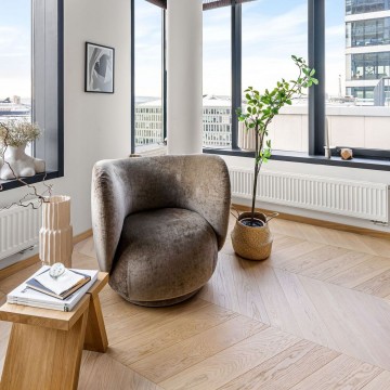 Parketlentės BOEN Chevron Ąžuolas Balintas Adagio Live Natural brushed