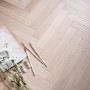 Parquet Flooring COSWICK Herringbone Collection Oak Aqua White 1174-1542