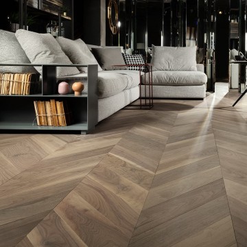 Parketlentės COSWICK Chevron Collectoin Amerikietiškas riešutmedis Sunset 1323-3566