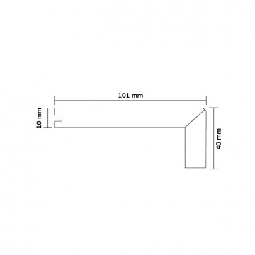 Laiptų briauna Prestige, Groove/edging Ąžuolas, Live Matt lakas Each Box/Carton contains 2.3Lm Design 2, 1150 x 101/40 x 10mm
