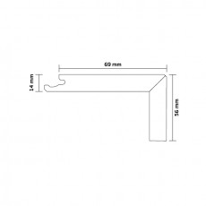 Laiptų briauna 14 mm parketui, 5G Click/edging Ąžuolas, Live Natural alyva, šukuotas, beveled Each Box/Carton contains 4.4Lm Design B, 2200 x 69/56 x 14 mm