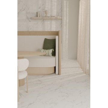 SPC vinilinė grindų danga Lalegno Mega Tiles 7mm White Marble