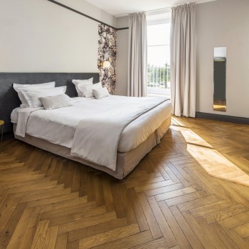 Parketas angliška eglutė Design Parquet Badiane Ąžuolas Rustic/Campagne 12x90x500 mm Matinis lakas