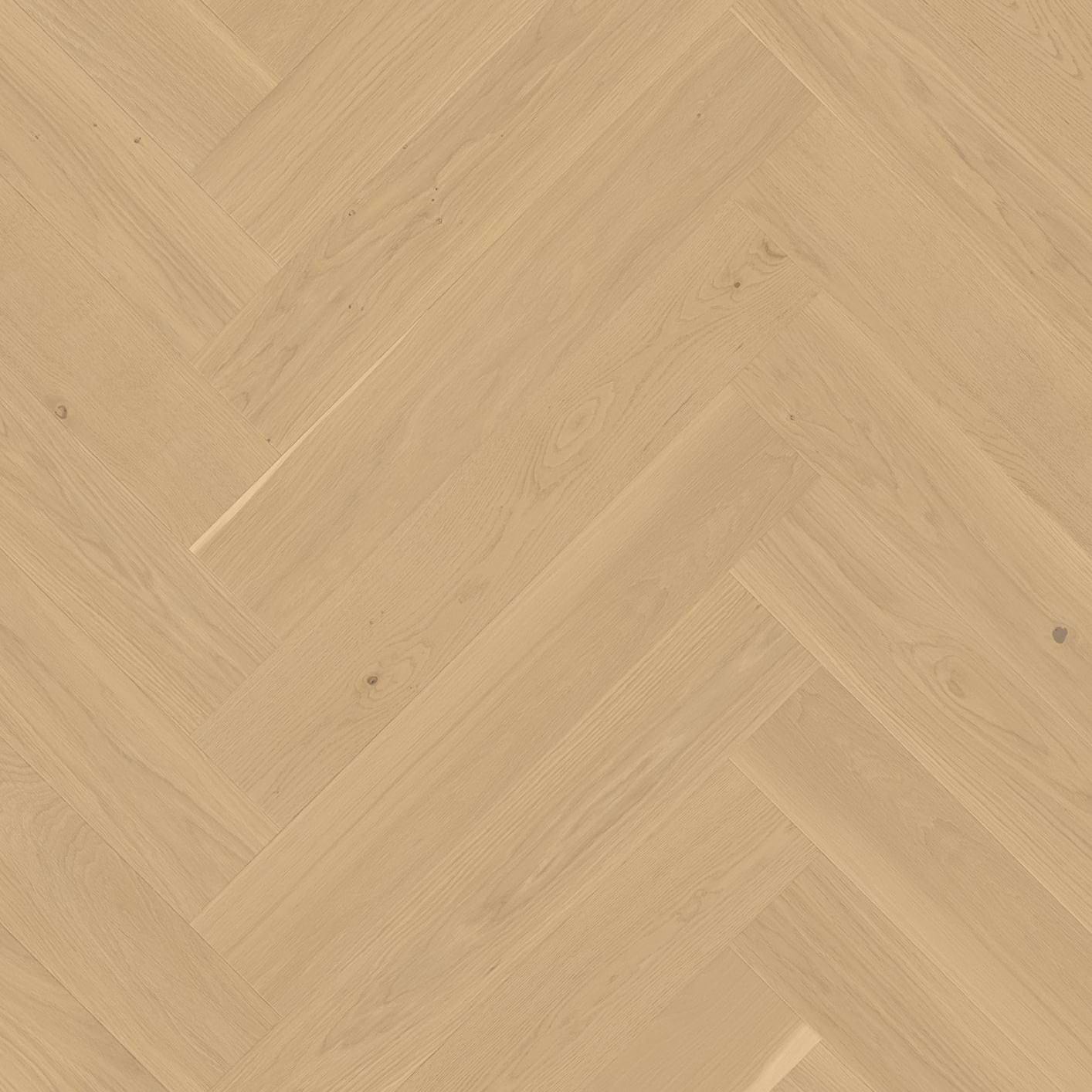 Parquet Flooring BOEN Herringbone 137mm Oak Andante Pale White Live Matt brushed