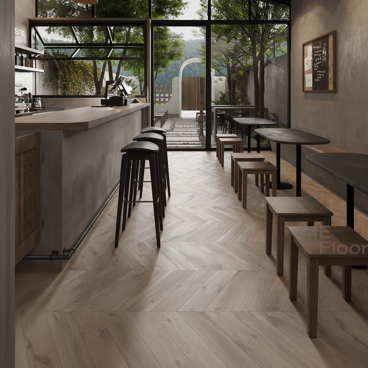 Hardwood Flooring ME Floor Chevron 60 Oak Character Grey Smoke